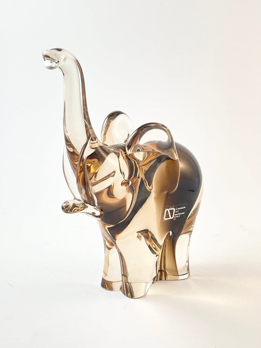 Murano Glass Elephant, Stickered/Signed V. Nason & C, Murano, Italy, Circa 1989-2001
