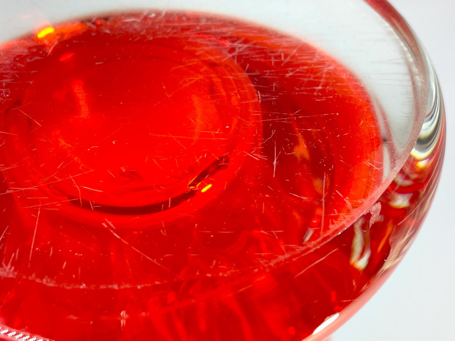 EDAG Reddish-Orange 14-1/8" Twist Vase, Vintage Canadian Art Glass, EDAG Montreal Quebec 1964-1978