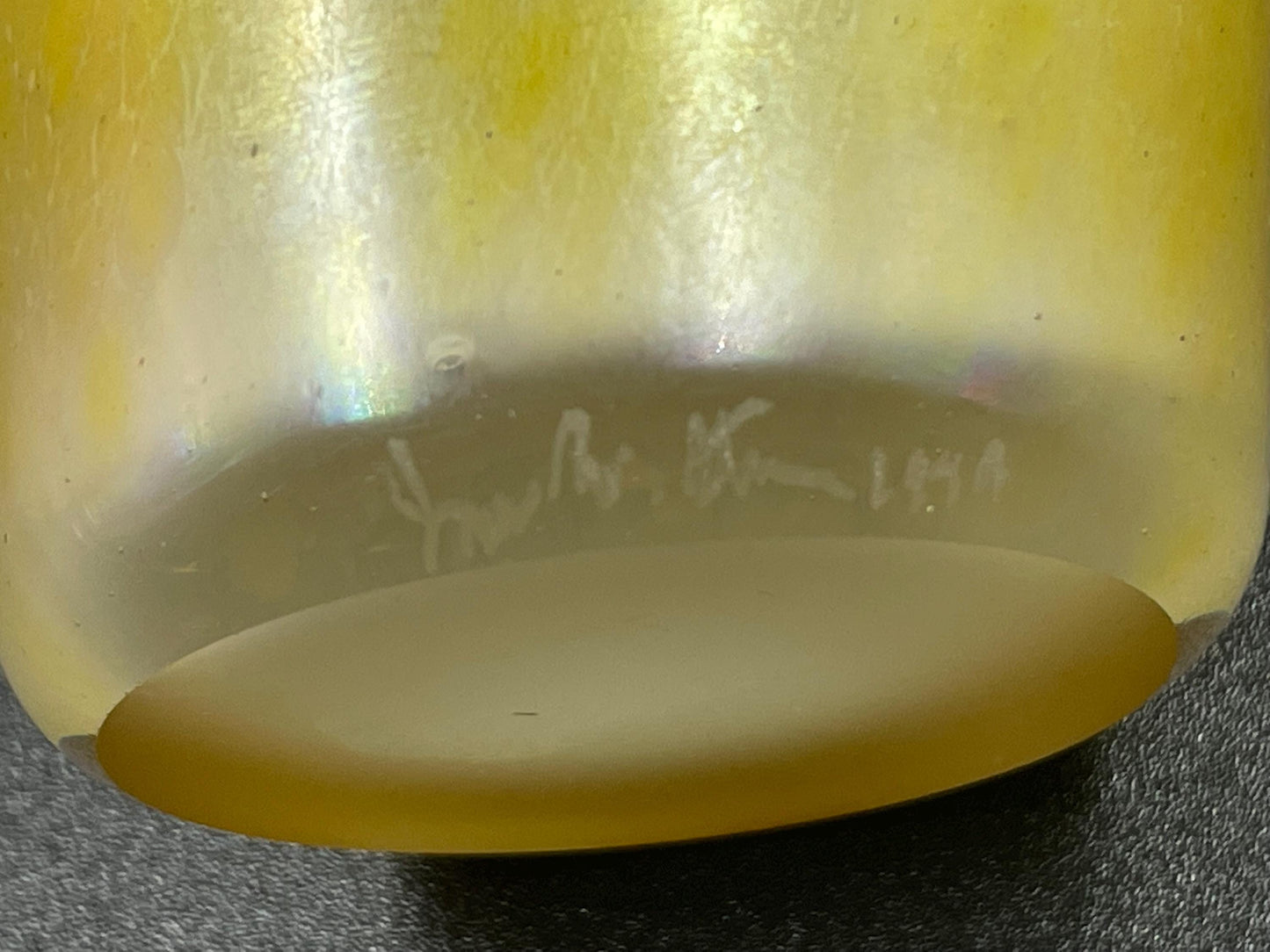 James W Norton Signed Iridescent Art Glass Vase, Jim Norton Glass Artist, Canadian Art Glass Vase
