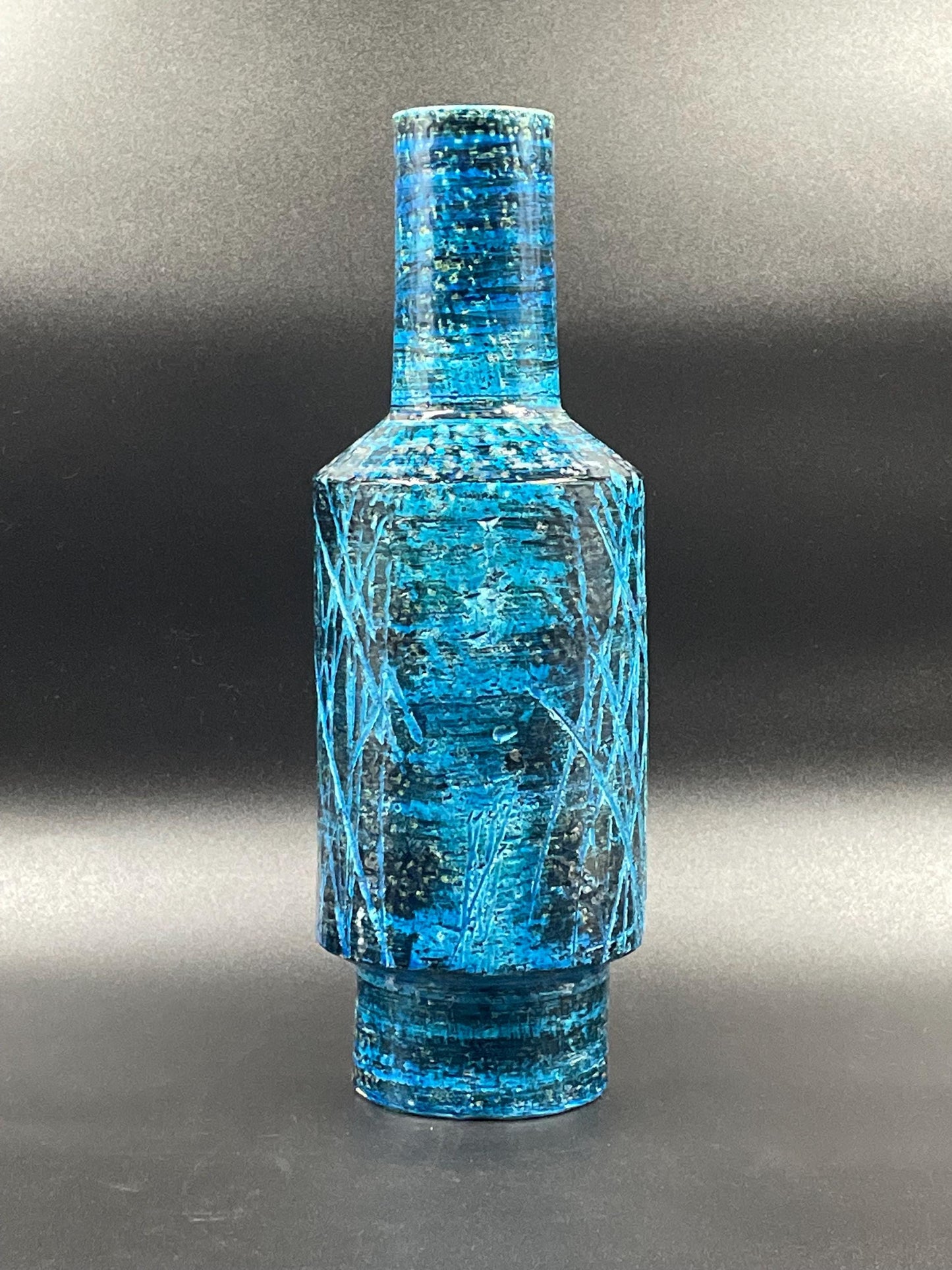 Large Vintage Italian Vase, Aldo Londi Rimini Blu Vase for Bitossi Ceramiche Italy, Model 1577