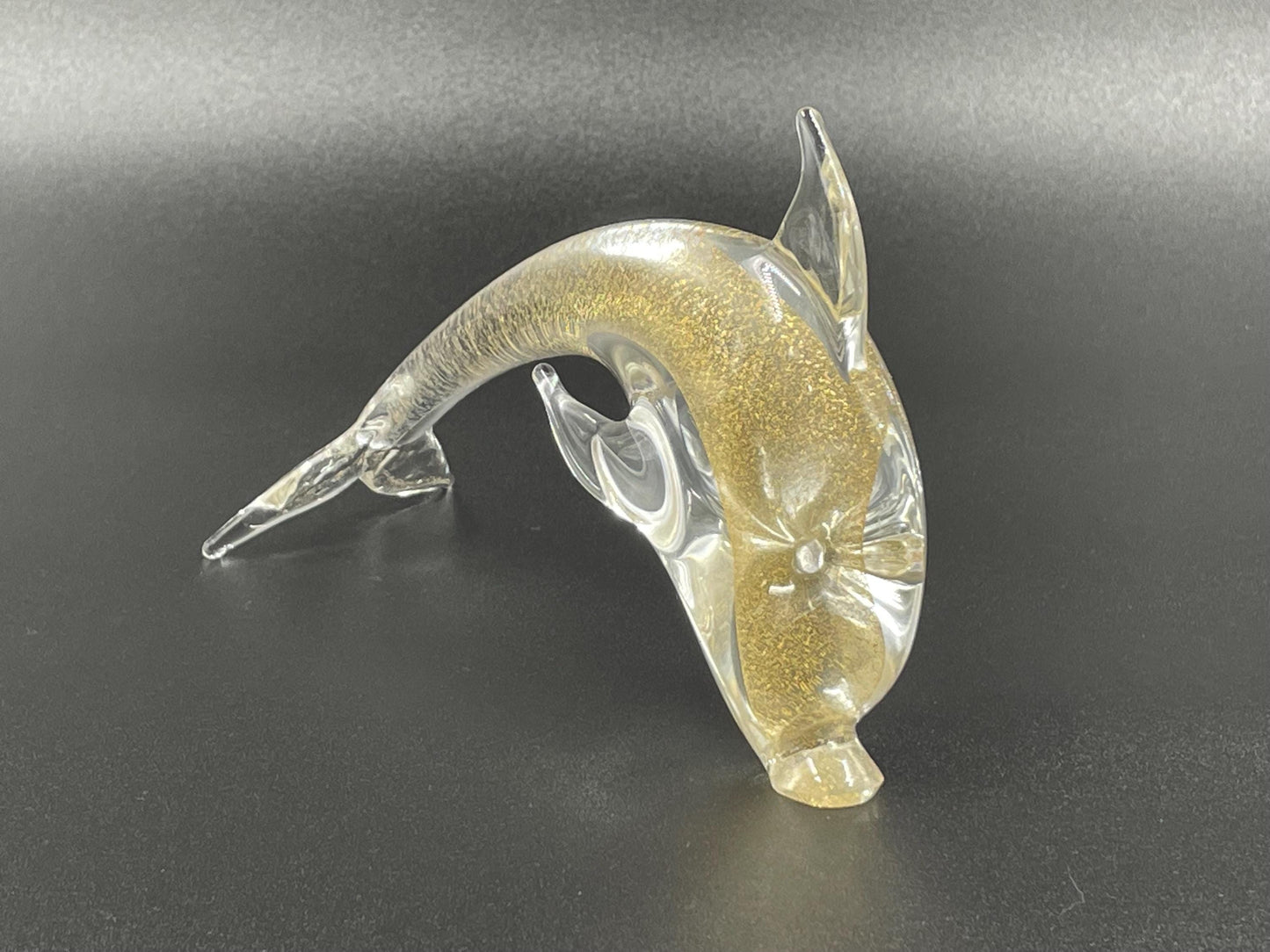 Murano Aventurine Art Glass Dolphin Figurine for Oggetti