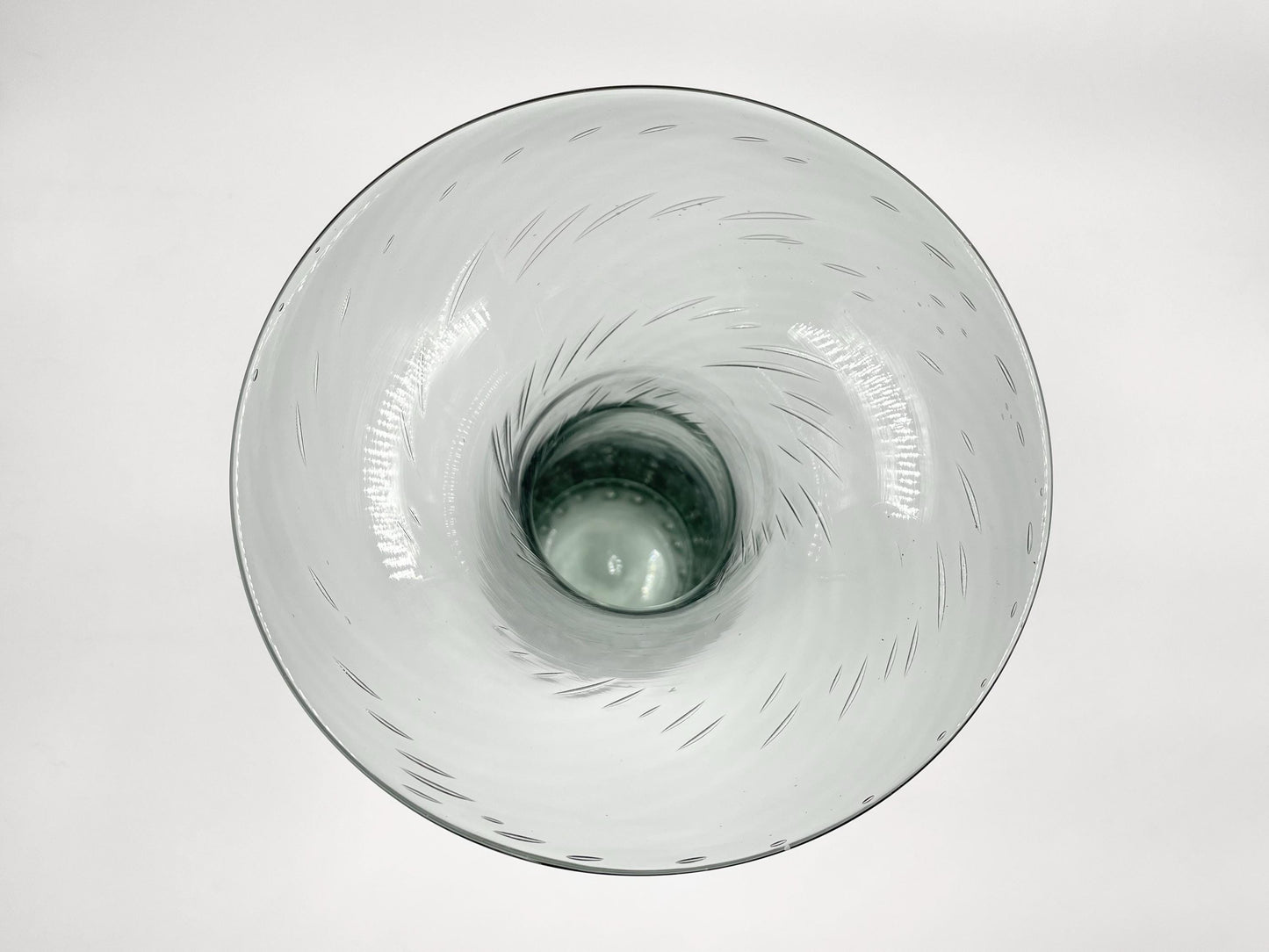 Large Charcoal Gray Bullicante Art Glass Vase, Wide Flared Top Handblown Glass Vase with Controlled Bubbles