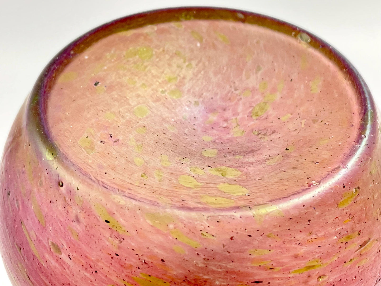 Antique Rindskopf Iridescent Pinkish Gold Snake Vase, Bohemian Czech Art Glass