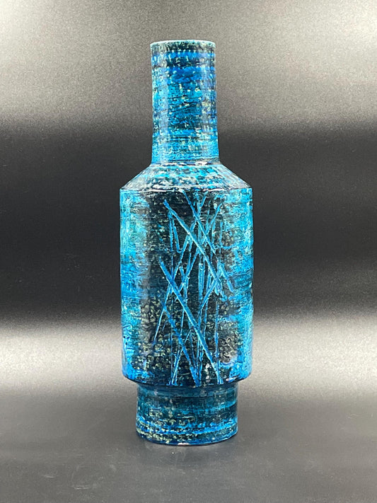 Large Vintage Italian Vase, Aldo Londi Rimini Blu Vase for Bitossi Ceramiche Italy, Model 1577
