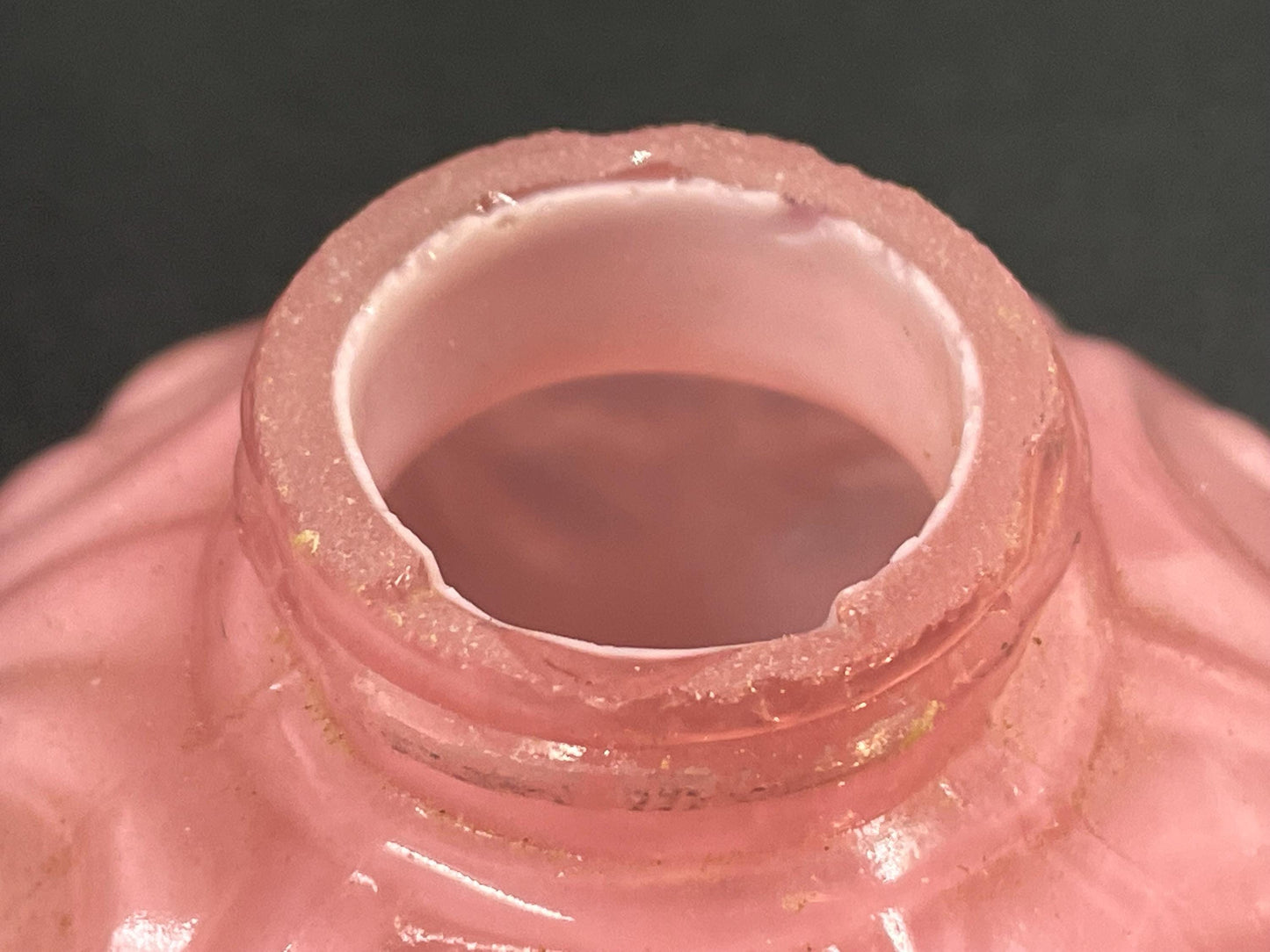Victorian EAPG Cased Pink Salt and Pepper Shakers, Consolidated Lamp & Glass Co, Low Scroll Pattern c1894