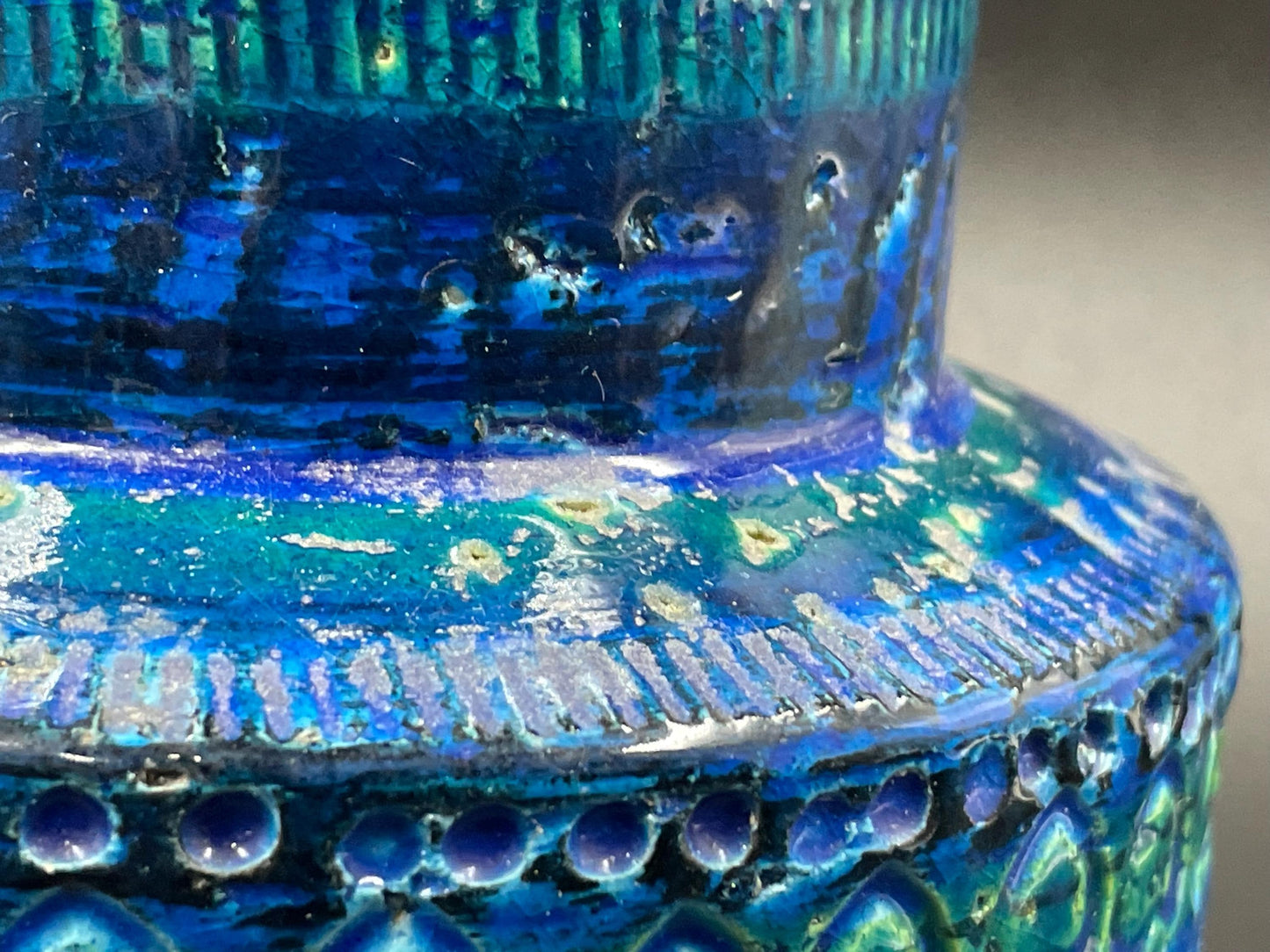 Large Vintage Italian Vase, Aldo Londi Rimini Blu Vase for Bitossi Ceramiche Italy, Model 1577