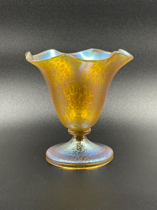 Loetz Candia Papillon Vase, Czech Art Glass Vase