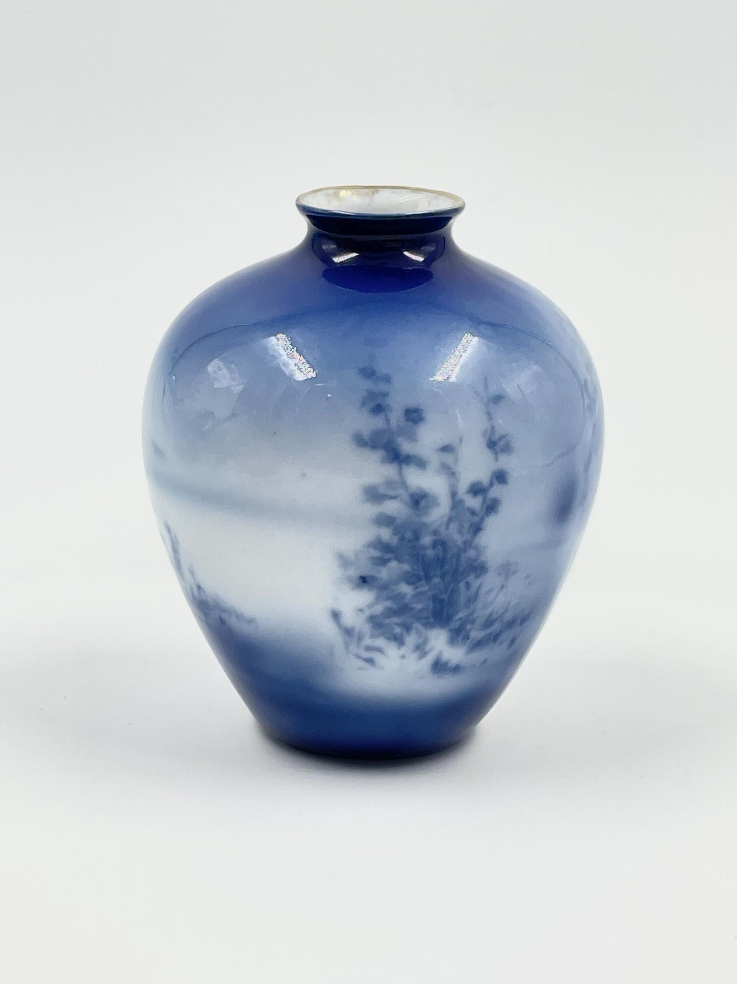 Blue Transferware Vase, Babes in the Woods, Unmarked
