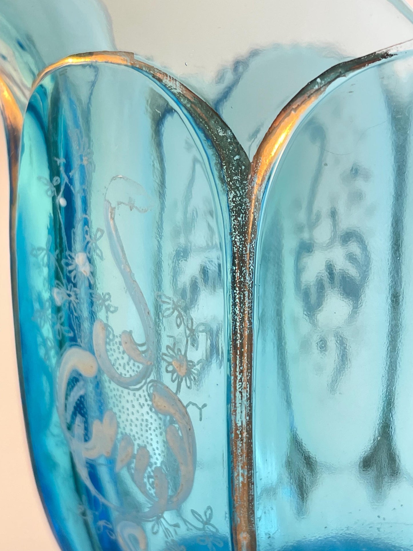 Antique National Glass Co (Northwood Works), Nestor Pattern Blue Creamer and Spooner, EAPG, Circa 1902