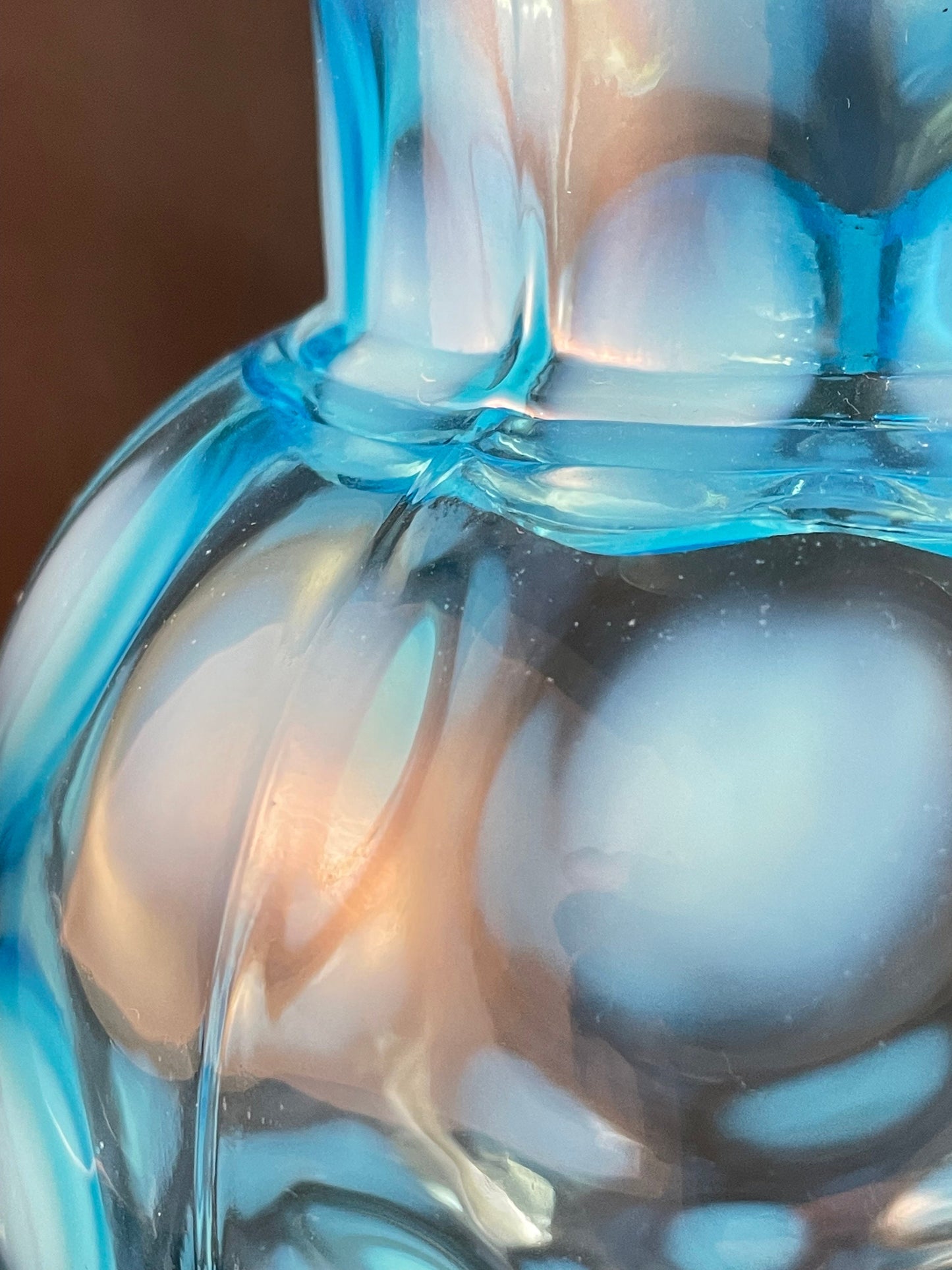 Antique Jefferson Blue Opalescent Coinspot Lemonade/Water Pitcher No 0180 Circa 1905, EAPG