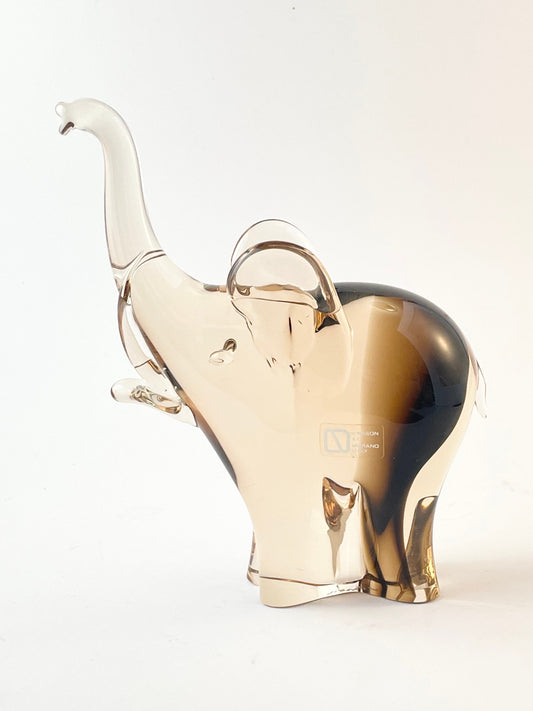 Murano Glass Elephant, Stickered/Signed V. Nason & C, Murano, Italy, Circa 1989-2001