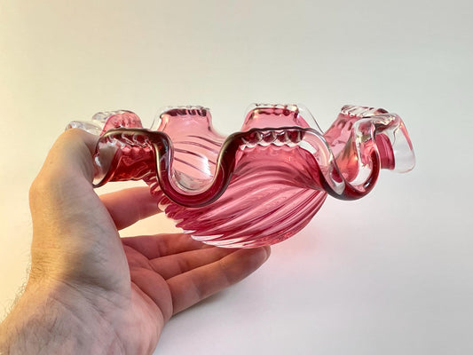 Chalet Pink Cranberry Ashtray / Candy Dish 1960s