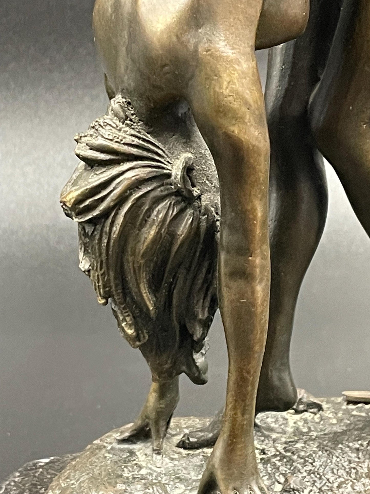 Bronze Nude Female Figure on Marble Base, European Bronze Finery Seal, Unsigned